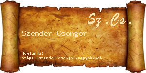 Szender Csongor névjegykártya