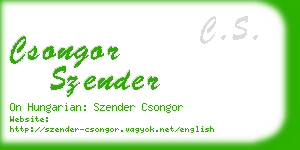 csongor szender business card